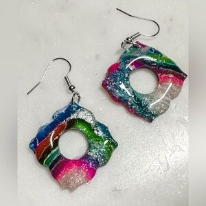 Opal Galaxy | Moroccan Daisy | Polymer Clay Earrings